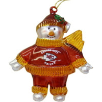Kansas City Chiefs 2 3/4 Crystal Snowman Ornament CO