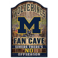 Michigan Wolverines Sign 11x17 Wood Fan Cave Design
