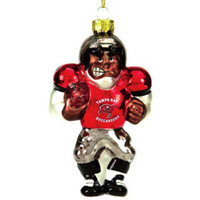 Tampa Bay Buccaneers Ornament Blown Glass Football Player CO