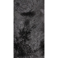 2' X 3' Black New Zealand Natural Sheepskin Rug