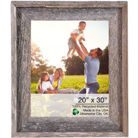 20X30 Natural Weathered Grey Picture Frame With Plexiglass Holder