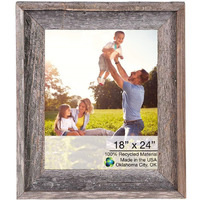 18X24 Natural Weathered Grey Picture Frame With Plexiglass Holder