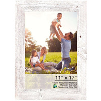 11X17 Rustic White Washed Picture Frame With Plexiglass Holder