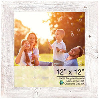 12X12 Rustic White Washed Picture Frame With Plexiglass Holder