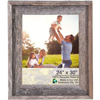 24 X 30 Natural Weathered Grey Picture Frame With Plexiglass Holder