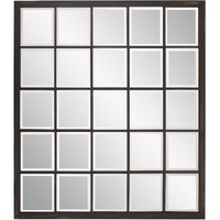 Rectangular Antique Black Finish Mirror With Beveled Edge