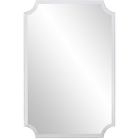 Minimalist  Rectangle Mirror With Beveled Edge And Scalloped Corners