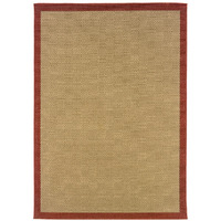 9X13 Beige And Red Plain Indoor Outdoor Area Rug