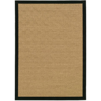 5X8 Beige And Black Plain Indoor Outdoor Area Rug