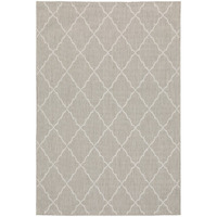 7X9 Gray And Ivory Trellis Indoor Outdoor Area Rug