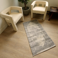 2 X 5 Gray Distressed Medallion Area Rug
