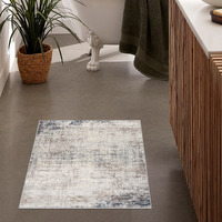 2 X 5 Navy Blue Distressed Striations Area Rug