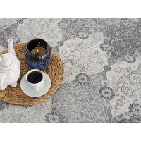 5 X 8 Gray Distressed Trellis Pattern Area Rug