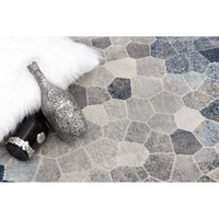 2 X 20 Navy Blue Cobblestone Pattern Runner Rug