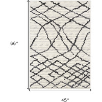 4 X 6 Gray And Black Modern Abstract Area Rug