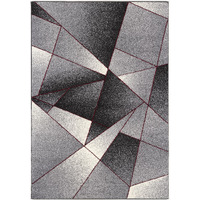 4 X 6 Gray And Red Prism Pattern Area Rug