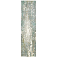 3 X 10 Blue And Gray Abstract Splash Indoor Runner Rug
