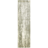 3 X 10 Gray And Ivory Abstract Splash Indoor Runner Rug