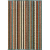 8X11 Green And Brown Striped Indoor Outdoor Area Rug
