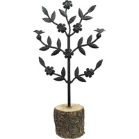 Metal And Wood Botanical Sculpture