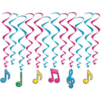 Neon Musical Notes Whirls
