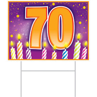 Plastic  70  Birthday Yard Sign
