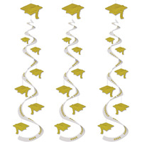 Printed Grad Cap Whirls
