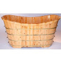 ALFI brand AB1105 63" Free Standing Cedar Wooden Bathtub