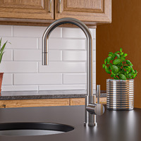 ALFI brand AB2028-BSS Solid Brushed Stainless Steel Single Hole Pull Down Kitchen Faucet