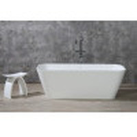 ALFI brand AB9952 67" White Rectangular Solid Surface Smooth Resin Soaking Bathtub