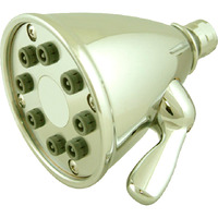 Showerhaus Round Showerhead with 8 Spray Jets - Solid Brass Construction with Adjustable Ball Joint