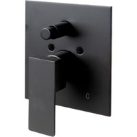 Black Matte Shower Valve with Square Lever Handle and Diverter