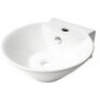 ALFI brand ABC113 White 17" Round Wall Mounted Ceramic Sink with Faucet Hole
