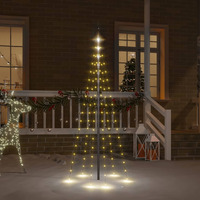 vidaXL Christmas Tree on Flagpole Warm White 108 LEDs 6 ft