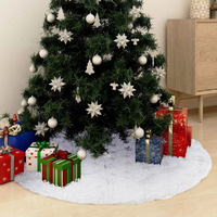 vidaXL Luxury Christmas Tree Skirt White 48" Faux