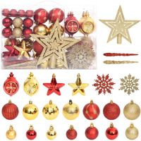 vidaXL 108 Piece Christmas Bauble Set Gold and Red