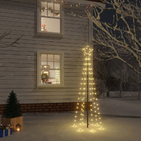 vidaXL Christmas Tree with Spike Warm White 108 LEDs 6 ft