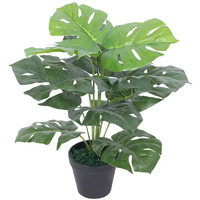vidaXL Artificial Monstera Plant with Pot 17.7" Green