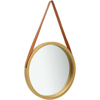 vidaXL Wall Mirror with Strap 15.7" Gold