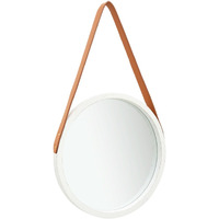 vidaXL Wall Mirror with Strap 15.7" White
