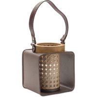 Iron and Wood Candle Holder