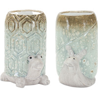 Terracotta Snail and Turtle Planter (Set of 2)