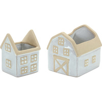 Porcelain House Planter (Set of 2)