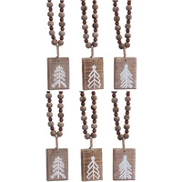Wood Tree Ornament (Set of 6)Wood