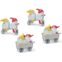 Gnome w/Scooter and Wheelbarrow (Set of 4)