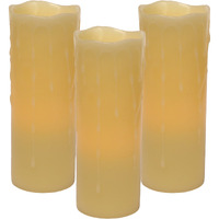 LED Wax Dripping Pillar Candle (Set of 3)