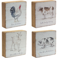 Wood Farm Sign (Set of 4)