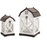 Wood Barn Lantern (Set of 2)