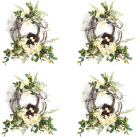 Hydrangea/Bird Nest Wreath (Set of 4)