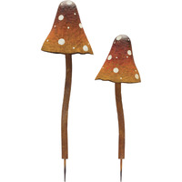 Iron Mushroom Stake (Set of 2)